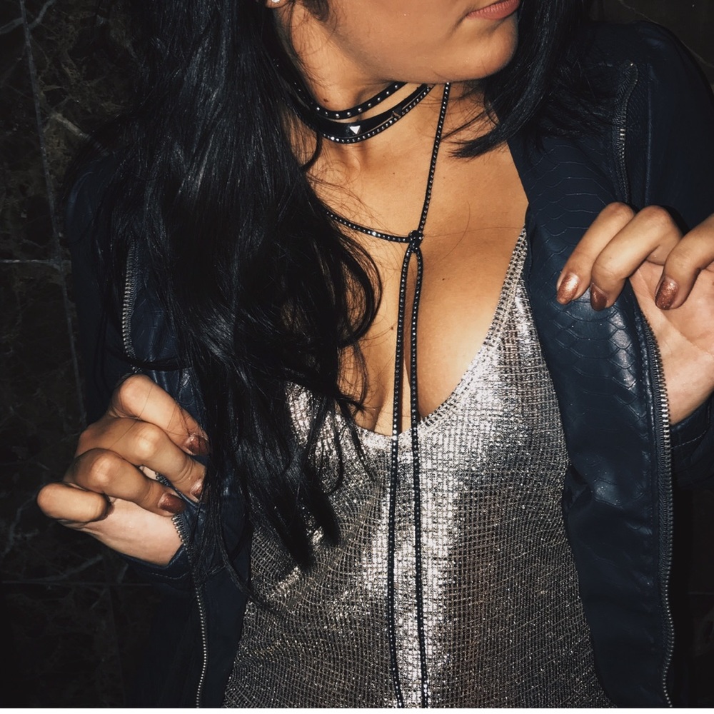 Silver sparkle top